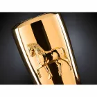 مزهرية داخلية طويلة من السيراميك باللون الذهبي، مصنوعة يدويًا في إيطاليا - جاكي Viadurini