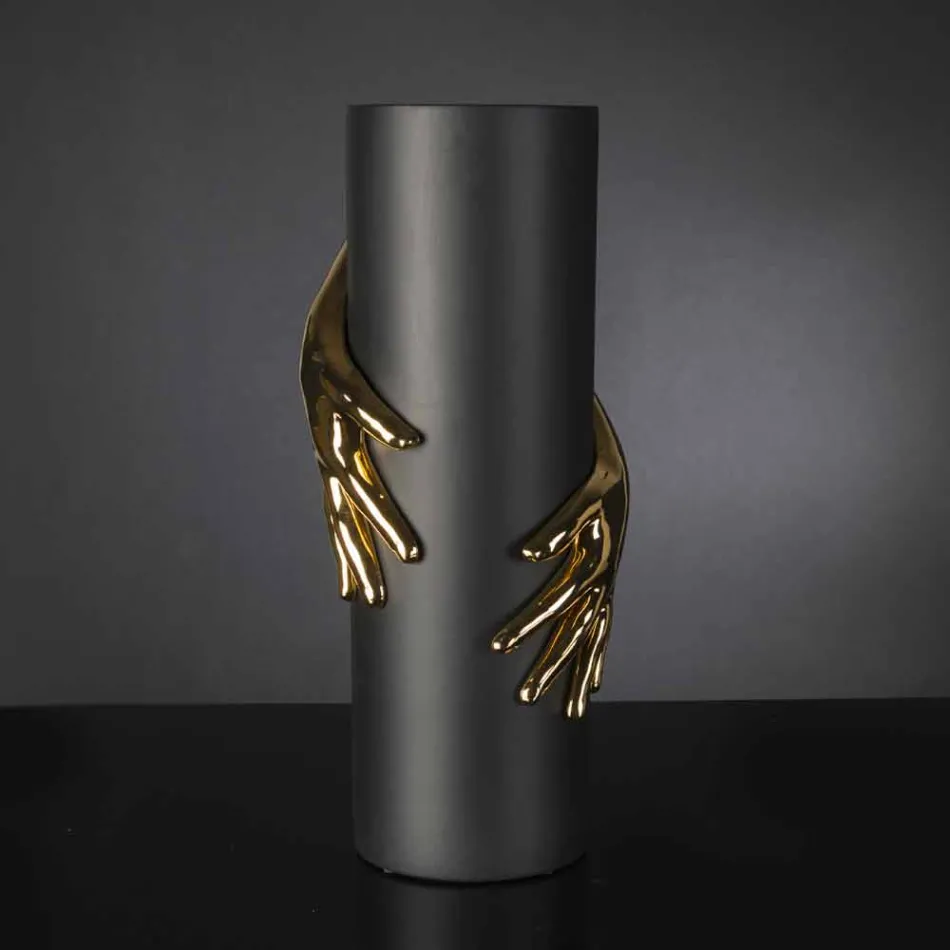 مزهرية سيراميك داخلية طويلة مصنوعة يدويًا في إيطاليا - مونتي Viadurini