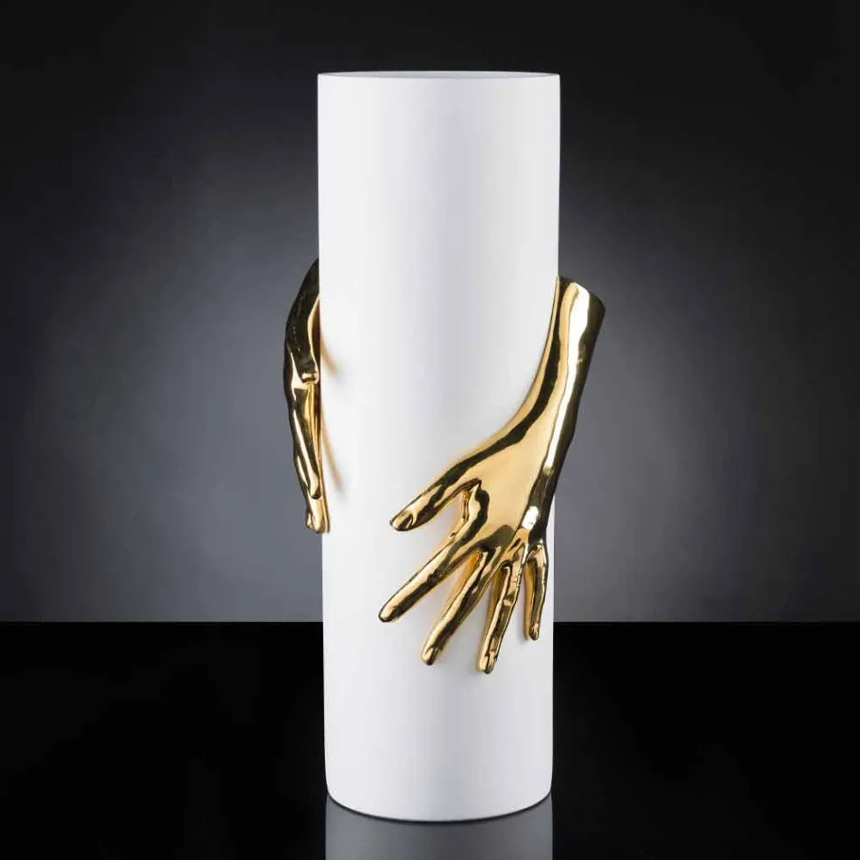 مزهرية سيراميك داخلية طويلة مصنوعة يدويًا في إيطاليا - مونتي Viadurini