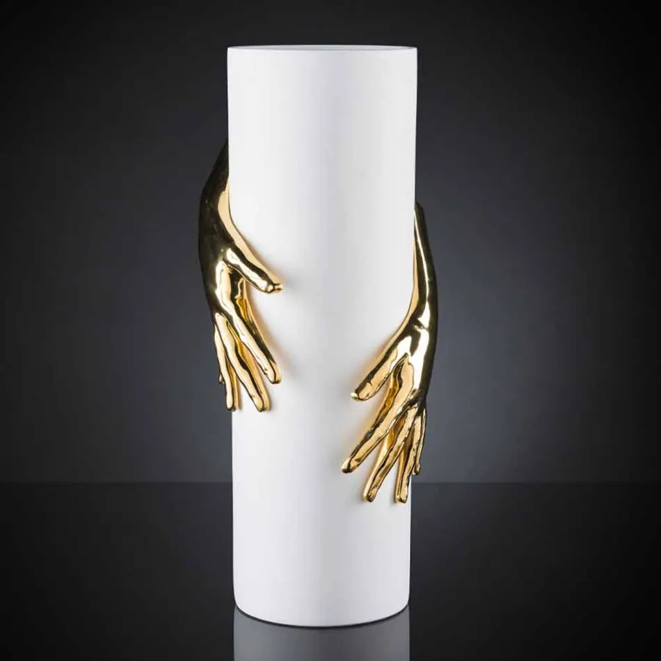 مزهرية سيراميك داخلية طويلة مصنوعة يدويًا في إيطاليا - مونتي Viadurini