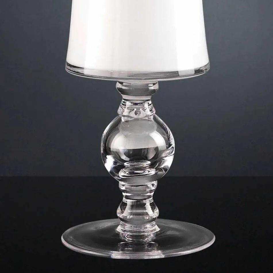 مزهرية حرفية من الزجاج الأبيض المنفوخ أو الذهب عيار ٢٤ قيراطًا، صنع في إيطاليا - كانبيرا Viadurini