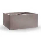 مزهرية خارجية مستطيلة ملونة من البولي إيثيلين، صنع في إيطاليا - رمادي Viadurini