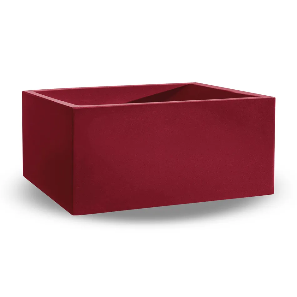 مزهرية خارجية مستطيلة ملونة من البولي إيثيلين، صنع في إيطاليا - رمادي Viadurini