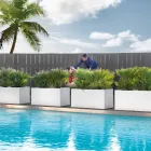 مزهرية خارجية مستطيلة ملونة من البولي إيثيلين، صنع في إيطاليا - رمادي Viadurini