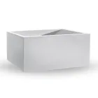 مزهرية خارجية مستطيلة ملونة من البولي إيثيلين، صنع في إيطاليا - رمادي Viadurini