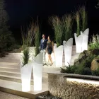 مزهرية خارجية مضيئة من البولي إيثيلين الأبيض، صنع في إيطاليا - جاليليو Viadurini