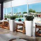 مزهرية خارجية مربعة من البولي إيثيلين الملون، صنع في إيطاليا - ماريلارد Viadurini