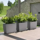 مزهرية خارجية مستطيلة من البولي إيثيلين، صنع في إيطاليا - ألبارون Viadurini