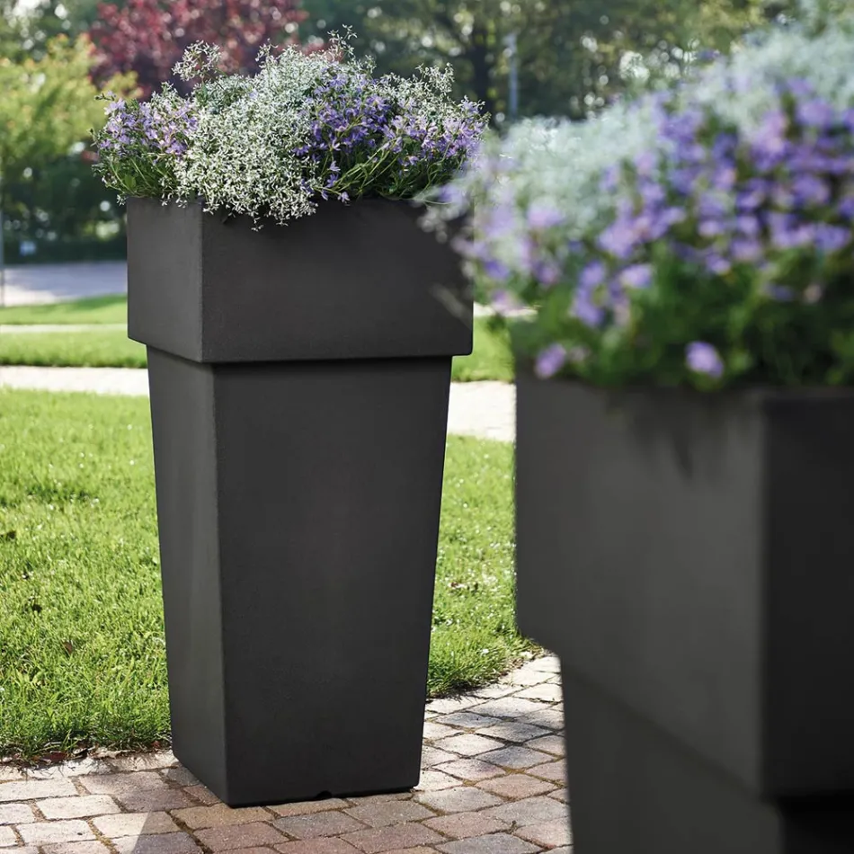 وعاء حديقة مربع من البولي إيثيلين الملون صنع في إيطاليا - فيدال Viadurini