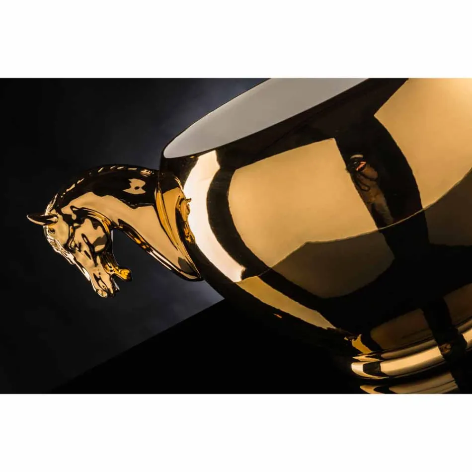 مزهرية داخلية من السيراميك الأبيض أو الذهب عيار 24 قيراطًا، مصنوعة يدويًا في إيطاليا - جاكي Viadurini