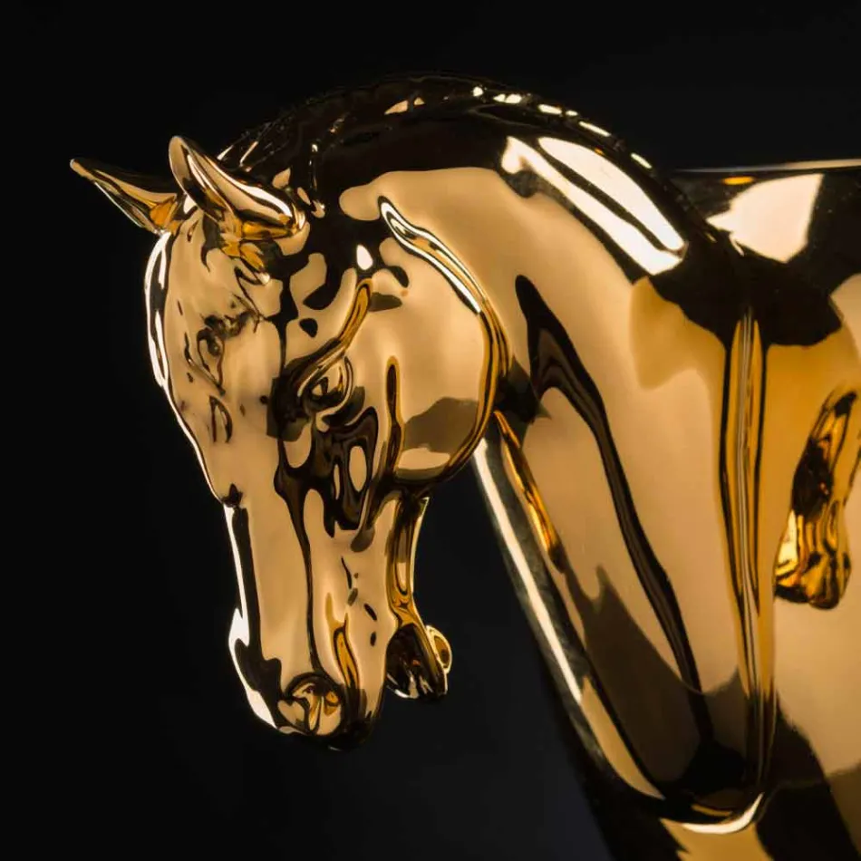 مزهرية داخلية من السيراميك الأبيض أو الذهب عيار 24 قيراطًا، مصنوعة يدويًا في إيطاليا - جاكي Viadurini