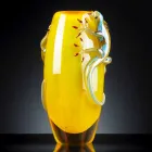 مزهرية زجاجية ملونة داخلية مزينة بصور أبو بريص، مصنوعة يدويًا في إيطاليا - جيكو Viadurini