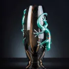 مزهرية زجاجية ملونة داخلية مزينة بصور أبو بريص، مصنوعة يدويًا في إيطاليا - جيكو Viadurini