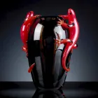 مزهرية زجاجية ملونة داخلية مزينة بصور أبو بريص، مصنوعة يدويًا في إيطاليا - جيكو Viadurini