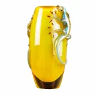 مزهرية زجاجية ملونة داخلية مزينة بصور أبو بريص، مصنوعة يدويًا في إيطاليا - جيكو Viadurini