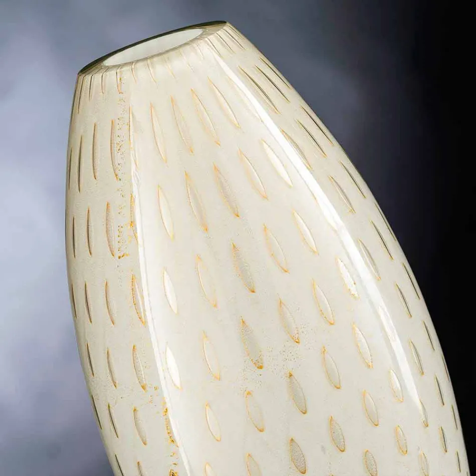 مزهرية داخلية من زجاج مورانو المنفوخ الملون، صنع في إيطاليا - أسبر Viadurini