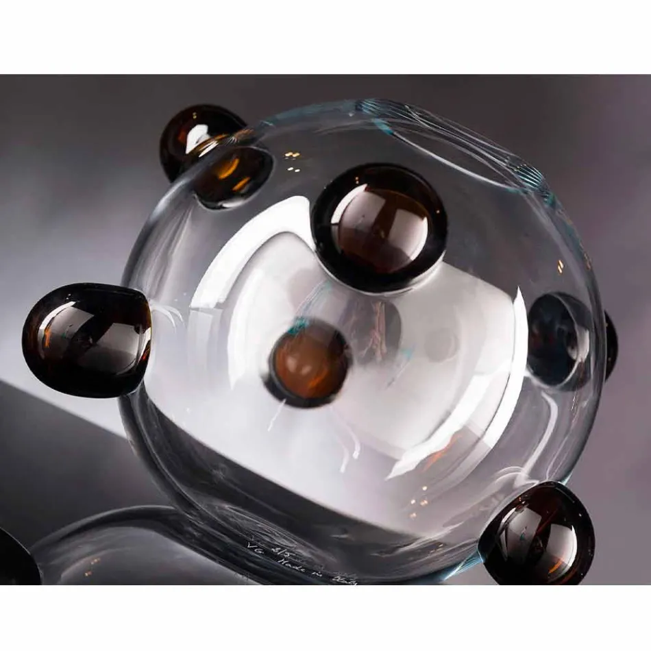 مزهرية دائرية داخلية من زجاج مورانو المنفوخ، صنع في إيطاليا - أستور Viadurini