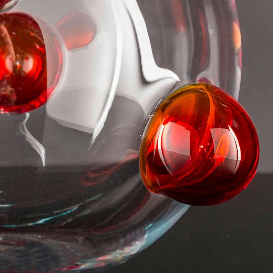 مزهرية دائرية داخلية من زجاج مورانو المنفوخ، صنع في إيطاليا - أستور Viadurini