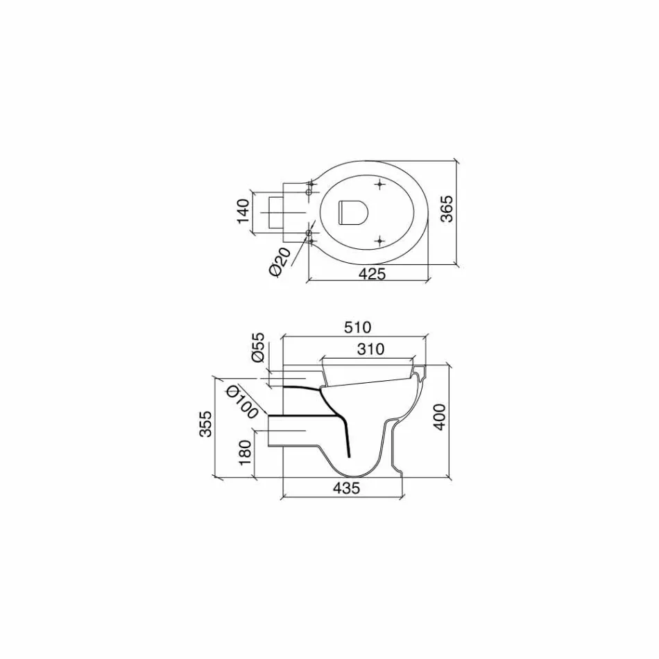 مزهرية أرضية بتصميم كلاسيكي، مثبتة على الحائط، مصنوعة من السيراميك الإيطالي - مروة Viadurini