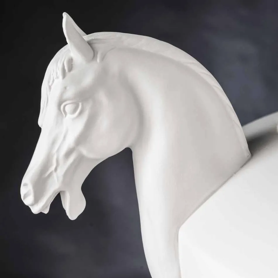 مزهرية مزخرفة مصنوعة يدويًا من السيراميك الأبيض أو الذهب عيار 24 قيراطًا، صنع في إيطاليا - جاكسي Viadurini