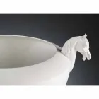 مزهرية مزخرفة مصنوعة يدويًا من السيراميك الأبيض أو الذهب عيار 24 قيراطًا، صنع في إيطاليا - جاكسي Viadurini