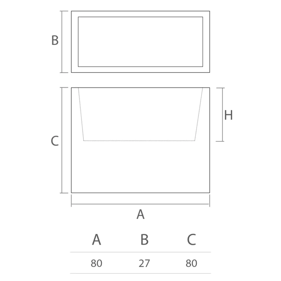 مزهرية ديكور داخلية من البولي إيثيلين، مقاسين، صنع في إيطاليا - لامبو Viadurini