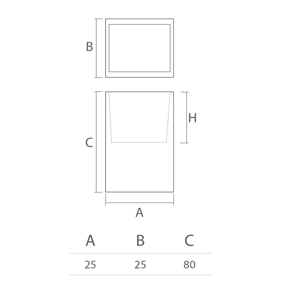 مزهرية ديكور داخلية من البولي إيثيلين، مقاسين، صنع في إيطاليا - لامبو Viadurini