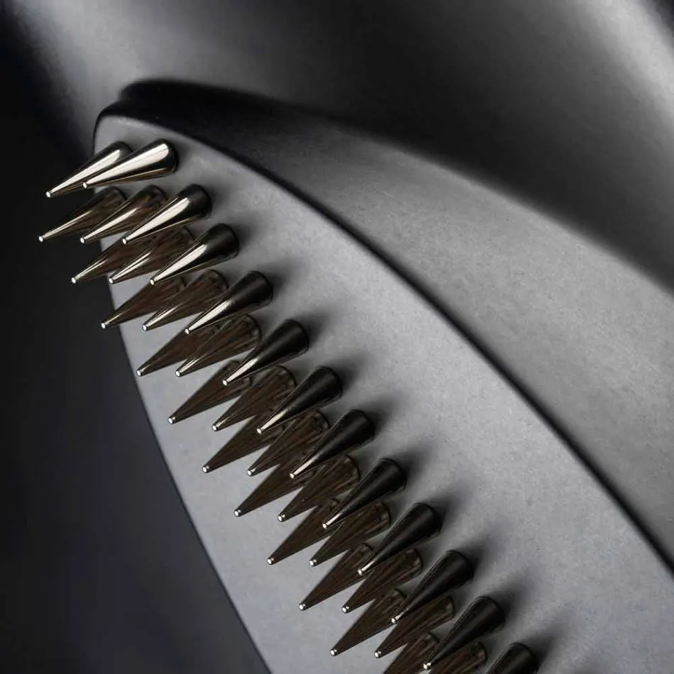 مزهرية مزخرفة من السيراميك الأسود غير اللامع، مصنوعة يدويًا في إيطاليا - المدينة المنورة Viadurini