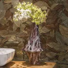 مزهرية زخرفية من الرخام الأحمر مع عروق بيضاء صنع في إيطاليا - أصلية Viadurini