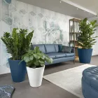 مزهرية دائرية ملونة من البولي إيثيلين مزخرفة، صنع في إيطاليا - منجو Viadurini