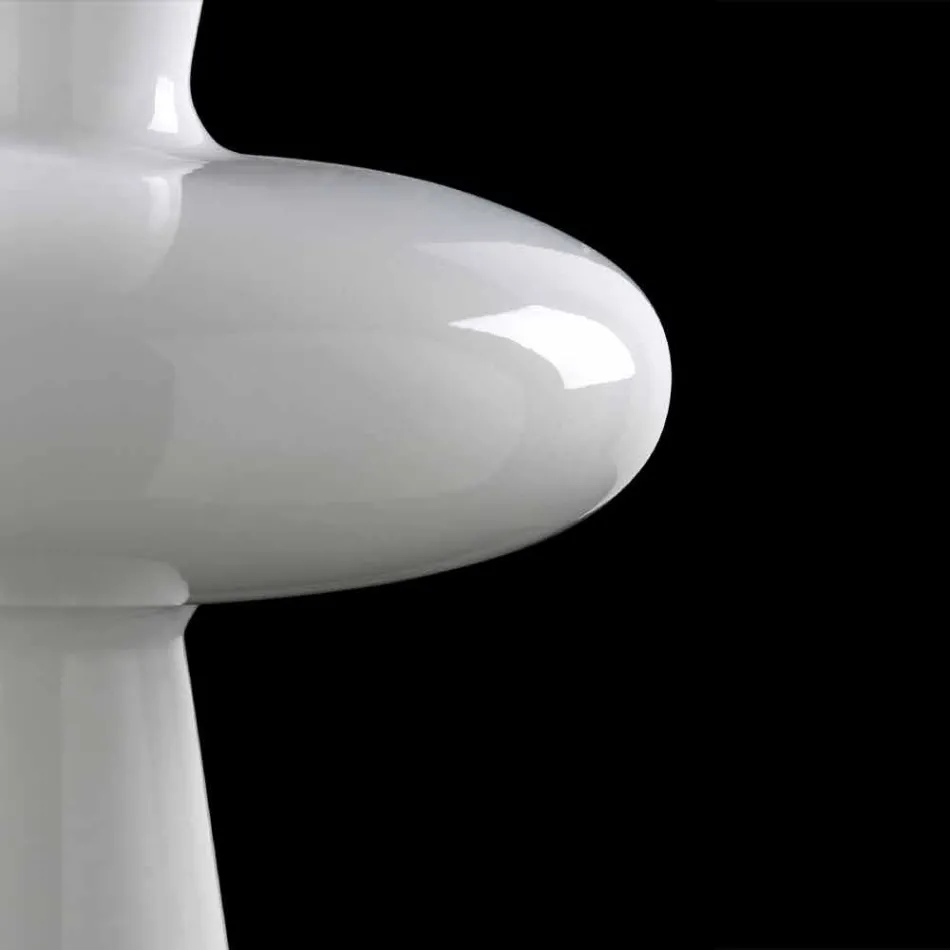 مزهرية زخرفية حديثة من السيراميك الأبيض مصنوعة يدويًا في إيطاليا - توليبو Viadurini