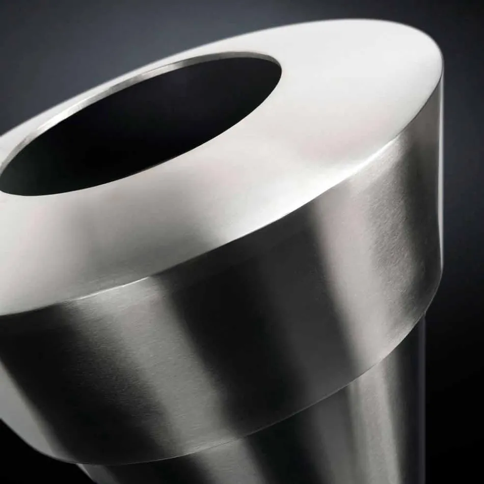 مزهرية ديكورية داخلية من الفولاذ الساتان، صنع في إيطاليا - جاردينو Viadurini