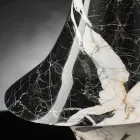 مزهرية داخلية أنيقة من الرخام الأبيض والأسود مصنوعة في إيطاليا - أصلية Viadurini