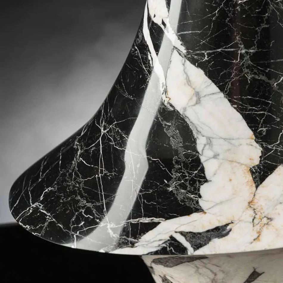 مزهرية داخلية أنيقة من الرخام الأبيض والأسود مصنوعة في إيطاليا - أصلية Viadurini