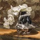 مزهرية داخلية أنيقة من الرخام الأبيض والأسود مصنوعة في إيطاليا - أصلية Viadurini