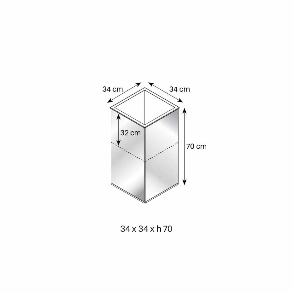 مزهرية وهيكل هندسي قائم بذاته من الخشب والفولاذ - غنّة Viadurini