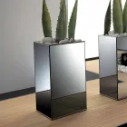 مزهرية وهيكل هندسي قائم بذاته من الخشب والفولاذ - غنّة Viadurini