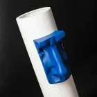 مزهرية سيراميك بيضاء مع حشوة ملونة مصنوعة يدويًا في إيطاليا - مونتي Viadurini