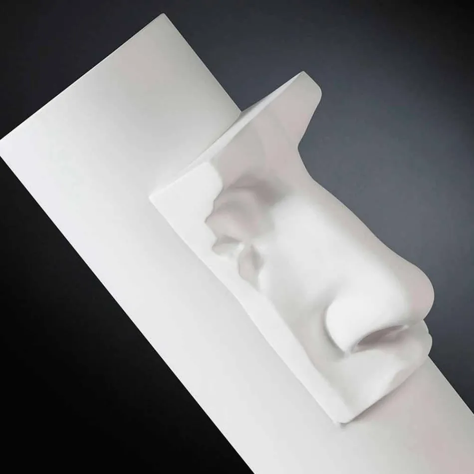 مزهرية سيراميك بيضاء مع حشوة ملونة مصنوعة يدويًا في إيطاليا - مونتي Viadurini