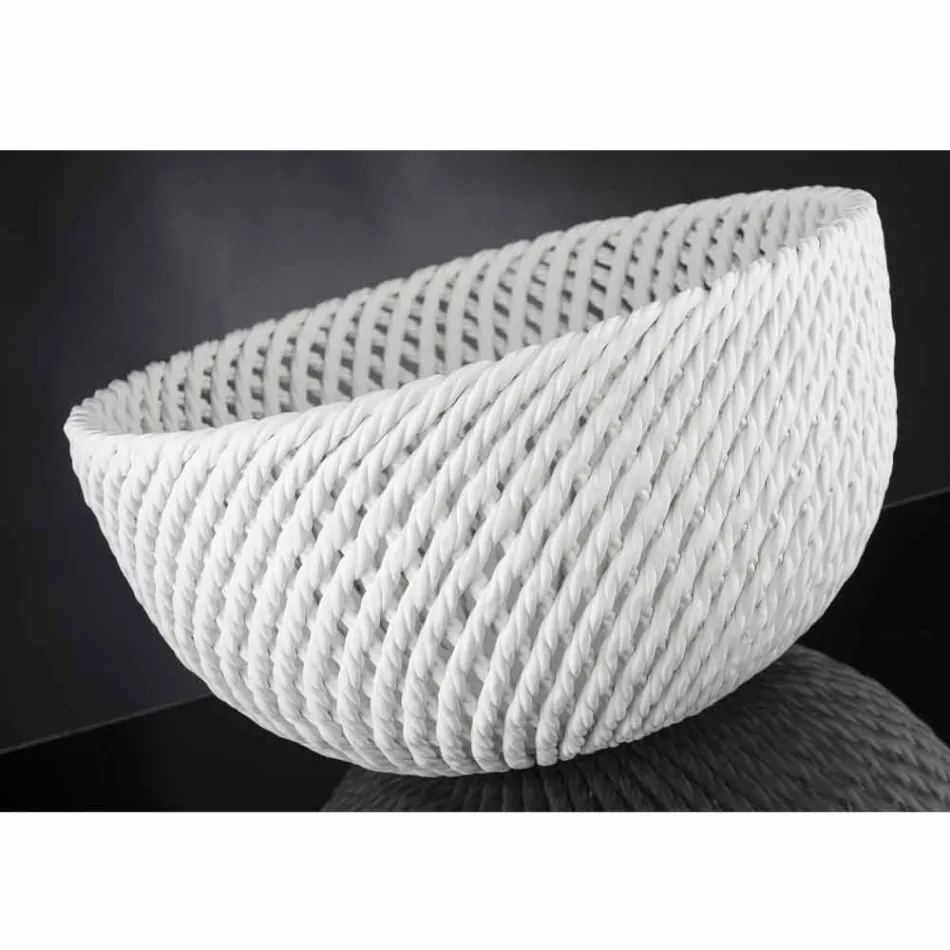 مزهرية سيراميك مصنوعة يدويًا بنسيج منسوج، صنع في إيطاليا - نابليون Viadurini