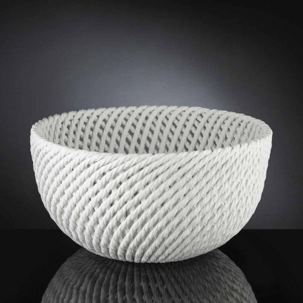 مزهرية سيراميك مصنوعة يدويًا بنسيج منسوج، صنع في إيطاليا - نابليون Viadurini