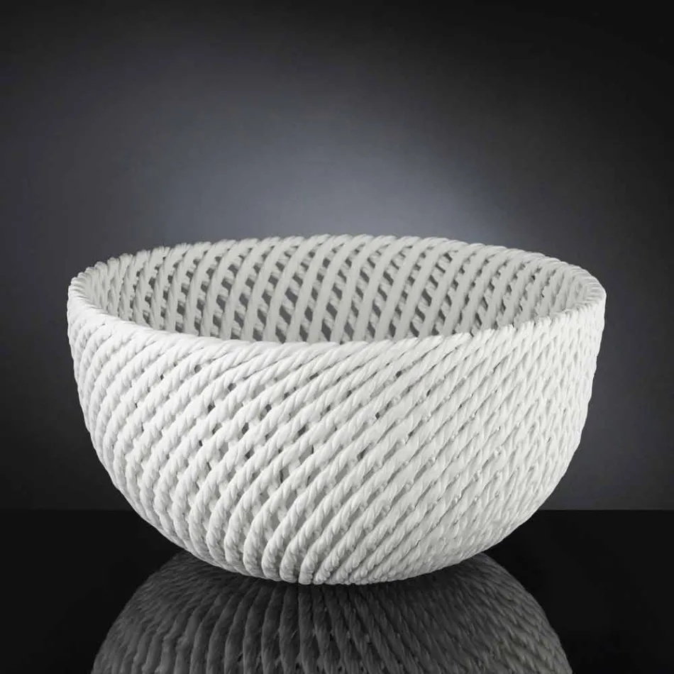 مزهرية سيراميك مصنوعة يدويًا بنسيج منسوج، صنع في إيطاليا - نابليون Viadurini