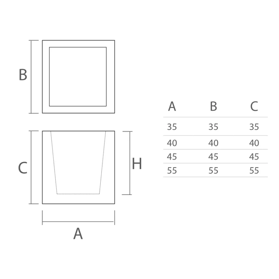 مزهرية من البولي إيثيلين الملون على شكل مكعب، صنع في إيطاليا - تونيلو Viadurini