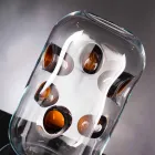 مزهرية مورانو الزجاجية المنفوخة بتفاصيل ملونة، صنع في إيطاليا - تراباني Viadurini