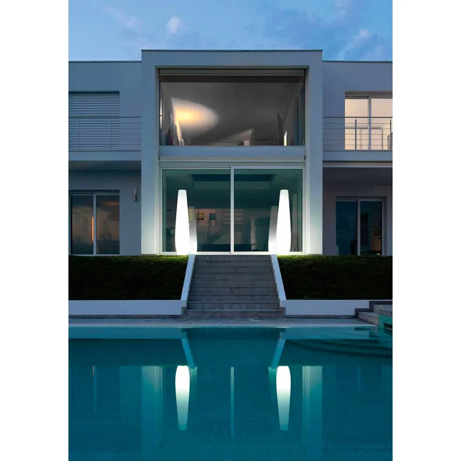 مزهرية خارجية مضيئة بإضاءة LED مصنوعة من البولي إيثيلين، صنع في إيطاليا - نادي Viadurini