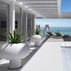 مزهرية خارجية مضيئة من البولي إيثيلين مع إضاءة LED، صنع في إيطاليا - بوبا Viadurini