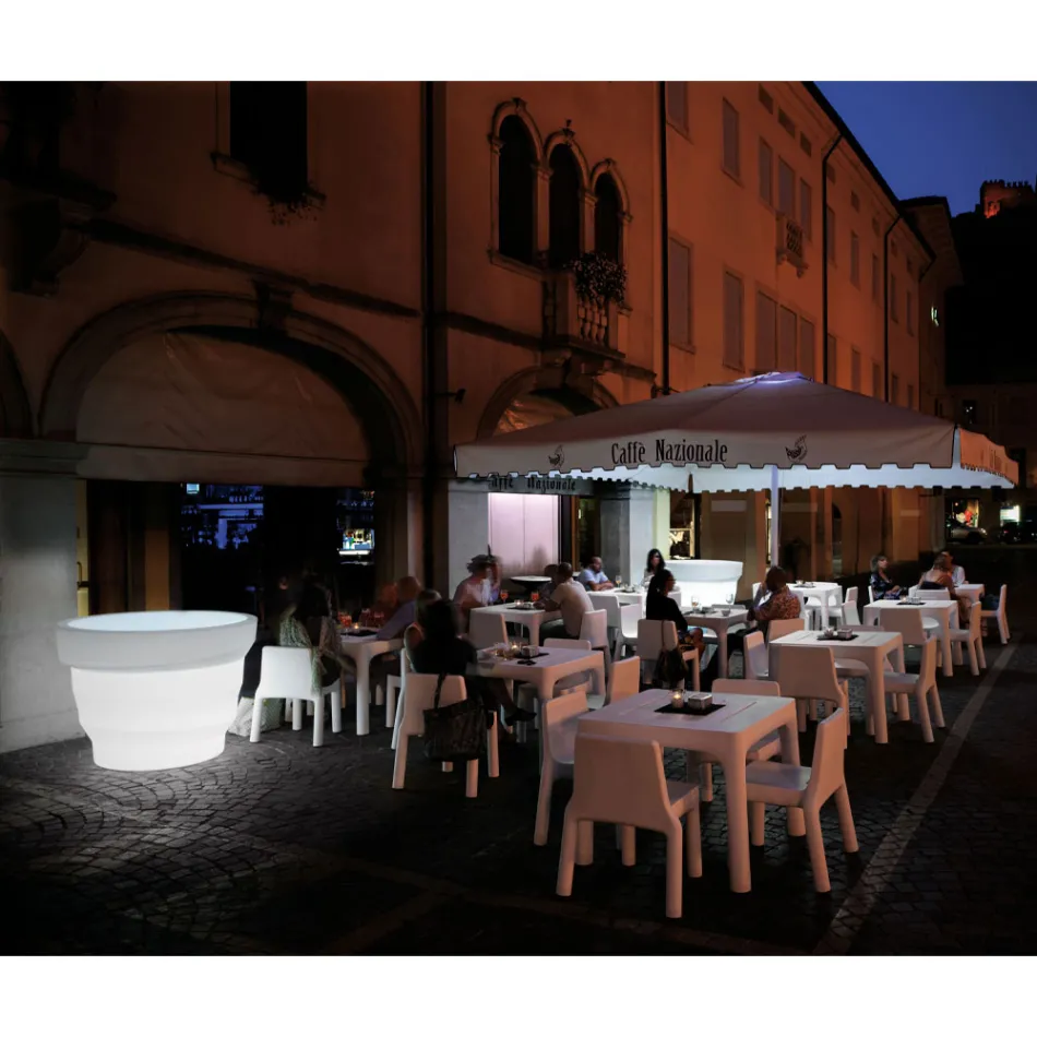 مزهرية حديقة من البولي إيثيلين اللامعة مزودة بإضاءة LED، صنع في إيطاليا - بولدو Viadurini