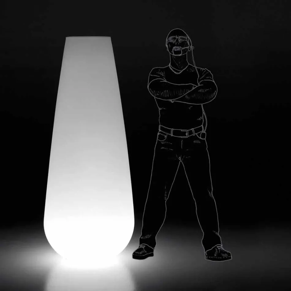 مزهرية مضيئة للتصميم الخارجي مصنوعة من البولي إيثيلين في إيطاليا - مينيا Viadurini