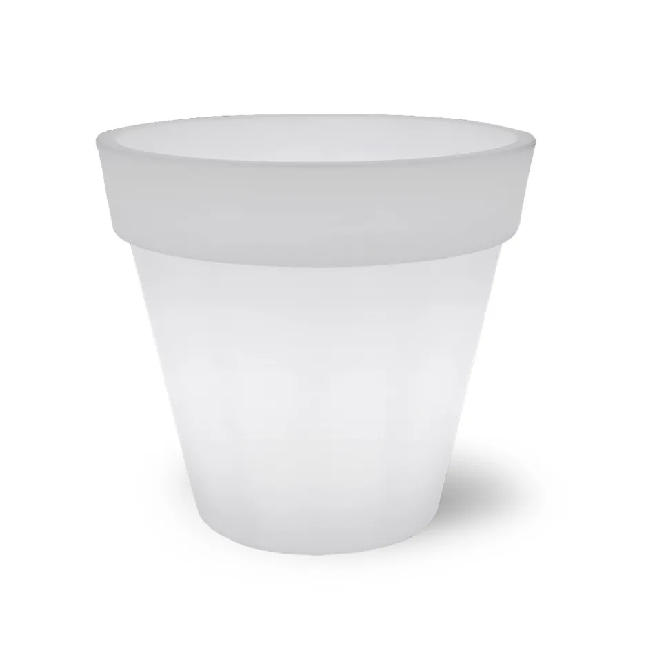 مزهرية خارجية زاهية من البولي إيثيلين الأبيض، صنع في إيطاليا - تارالا Viadurini