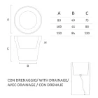 مزهرية مضيئة للأماكن الخارجية مصنوعة من البولي إيثيلين الأبيض، صنع في إيطاليا - تارالا Viadurini